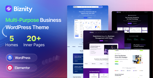 Biznity 1.0.2 – Multipurpose Business WordPress Theme