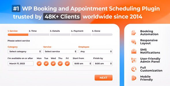 Bookly Pro 9.6 – Appointment Booking and Scheduling Software System