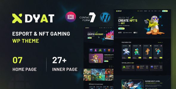 DYAT 1.0.2 – eSports and Gaming NFT WordPress Theme Multipurpose