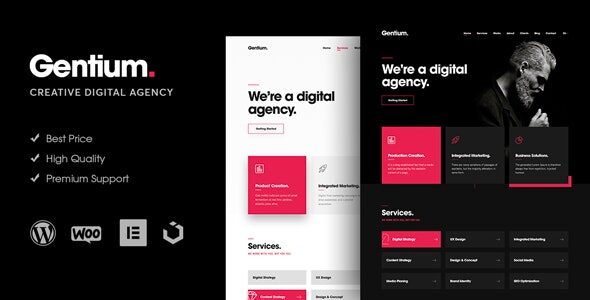 Gentium 1.2.3 – A Creative Digital Agency WordPress Theme