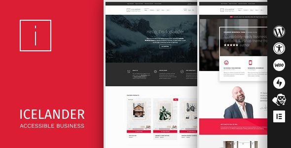 Icelander 1.7.5 – Accessible Business Portfolio & WooCommerce WordPress Theme