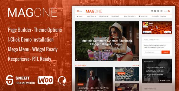 MagOne 9.0 -­ News Magazine WordPress Theme