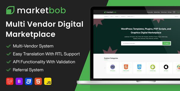 Marketbob 1.1 – Multi-Vendor Digital Marketplace