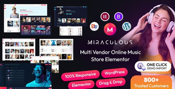 Miraculous 2.0.9 – Multi Vendor Online Music Store Elementor WordPress Theme