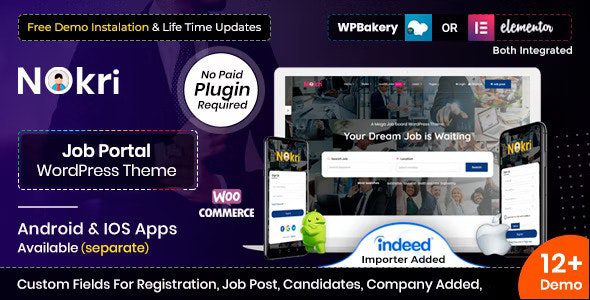 Nokri 1.6.4 – Job Board WordPress Theme