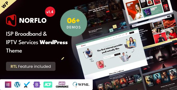 Norflo 1.4.0 – ISP & IPTV Services Elementor WordPress Theme