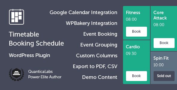 Timetable Booking Schedule for WordPress 7.4