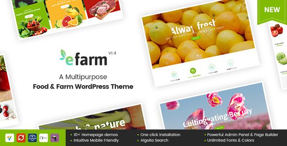eFarm 2.1.1 – A Multipurpose Food & Farm WordPress Theme